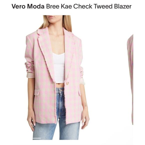 Vera Moda bree Kae check tweed blazer 6 - Picture 12 of 12